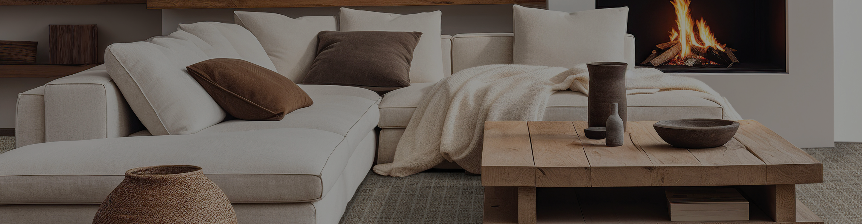 carpet in living room with sectional