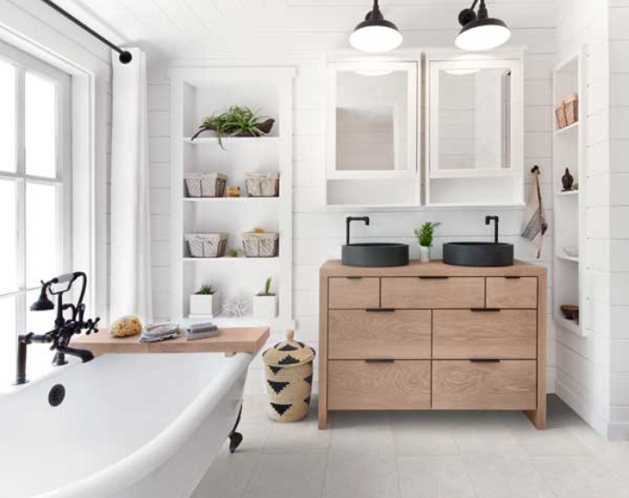 custom wood cabinets in bathroom cabinet installation