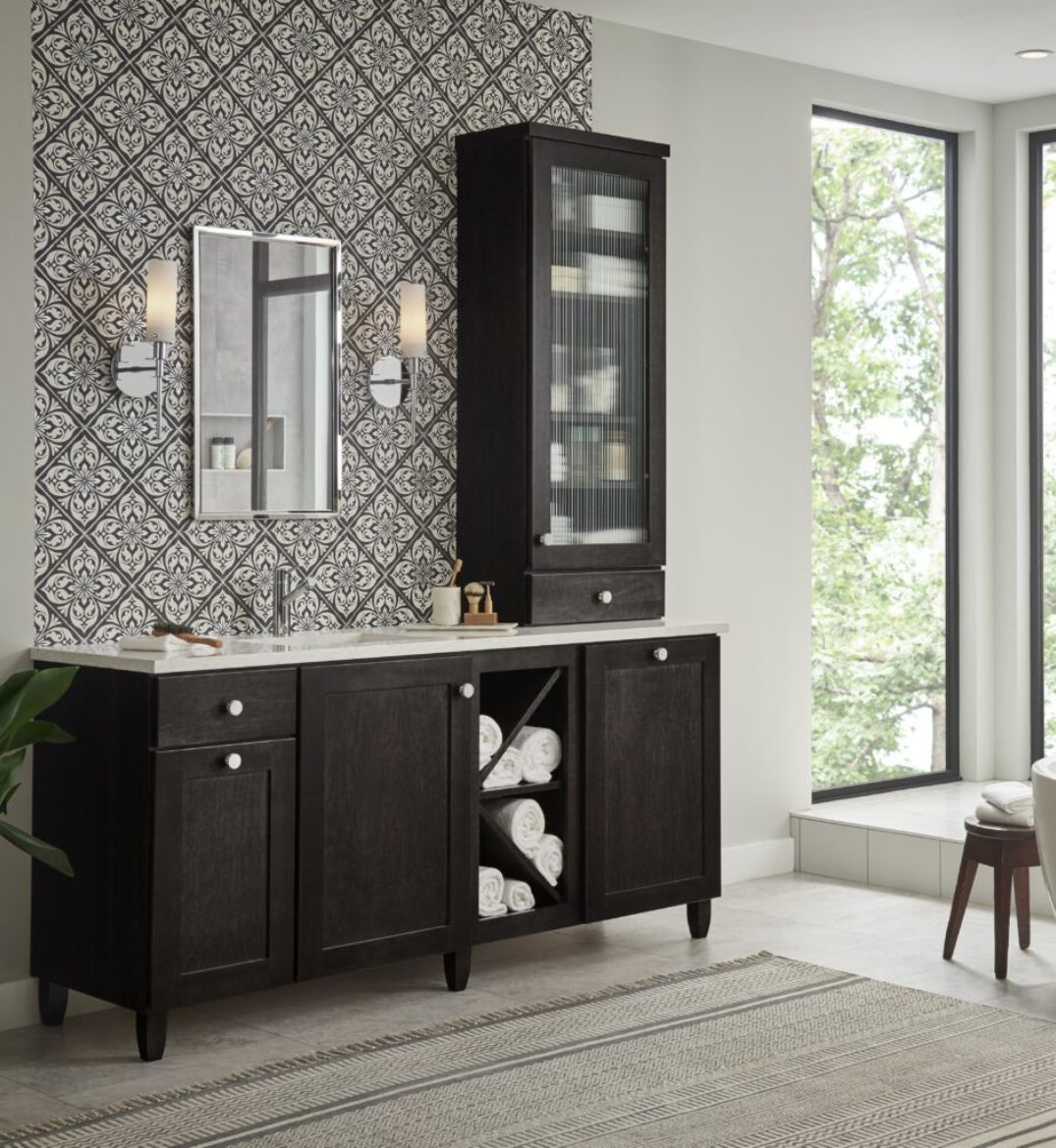 bathroom countertops in a modern and bright bathroom