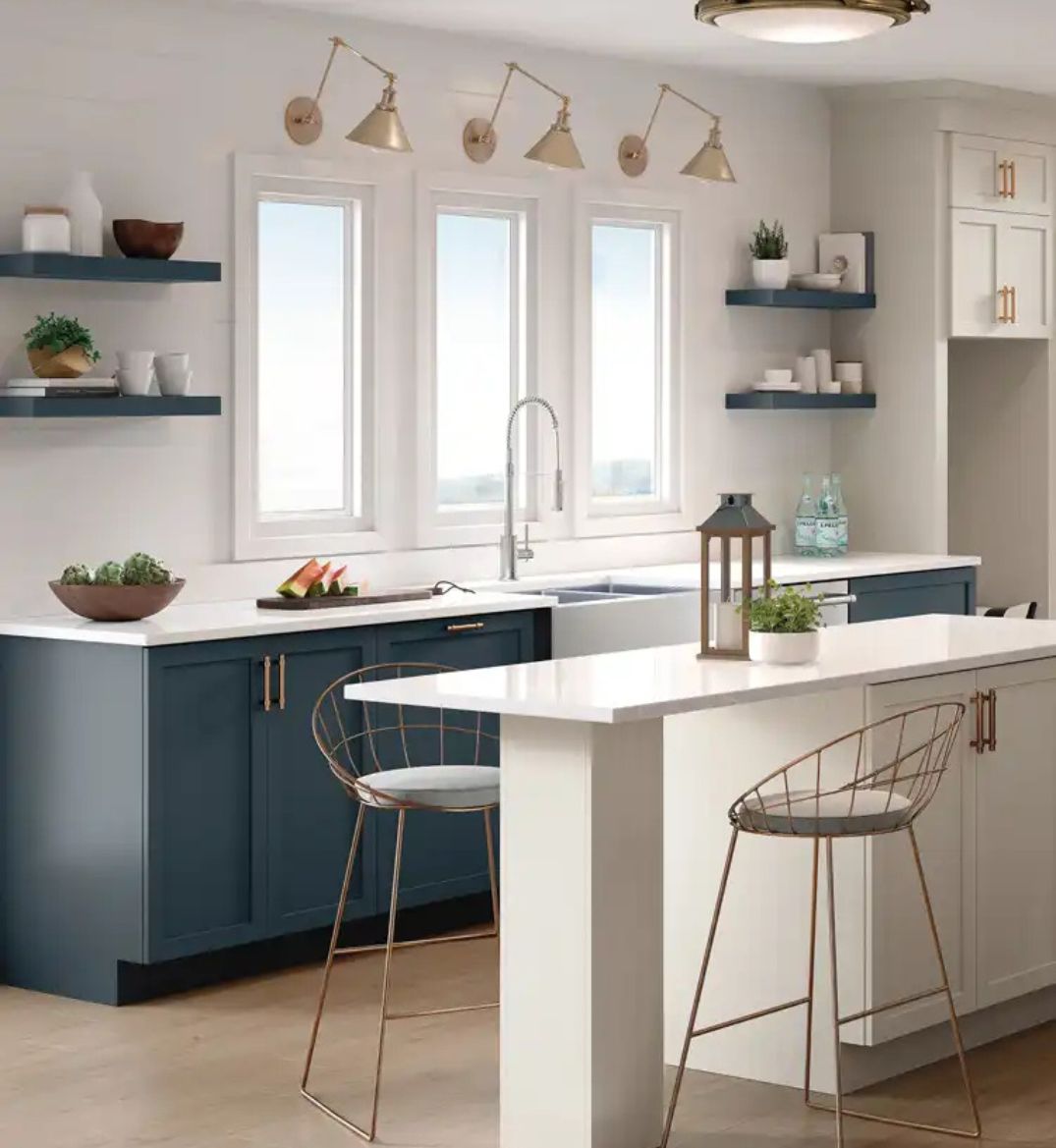 kitchen countertops in a sleek bright kitchen