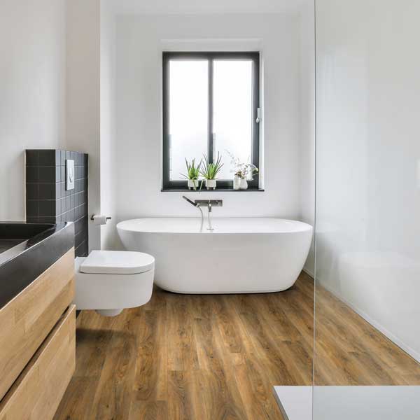 bathroom wood look flooring